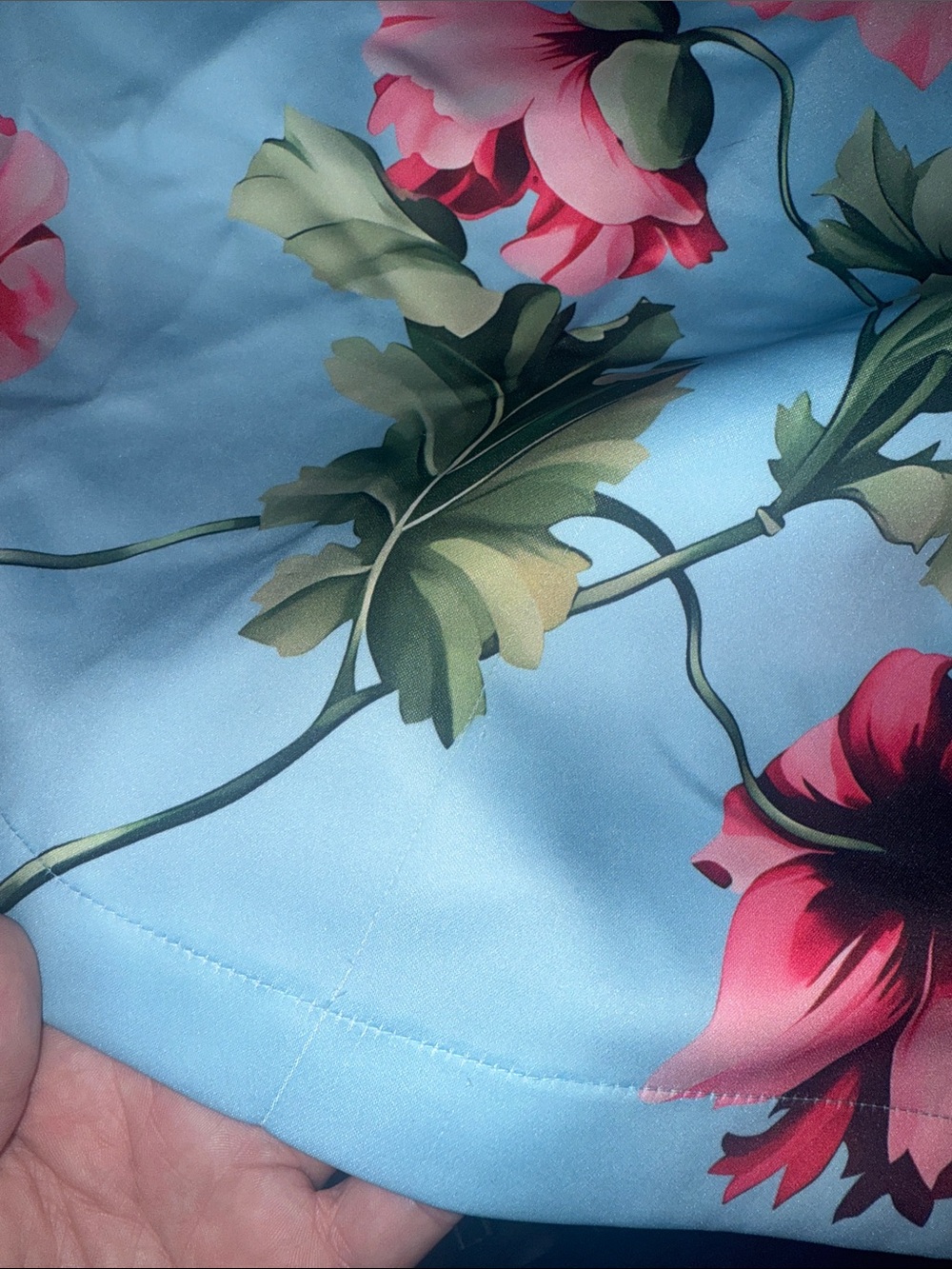 NWT Fashion Nova Light Blue Strapless Floral Midi Dress - Picture 5 of 11